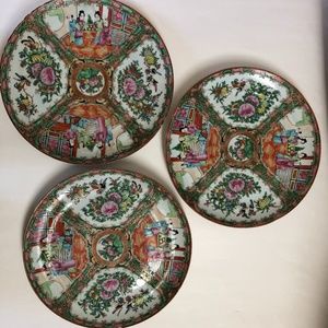 6 Chinese Rose medallion 9" plates